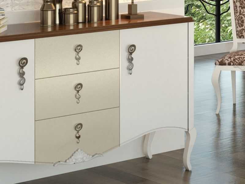 Lacquered sideboard with oak top - ROYAL